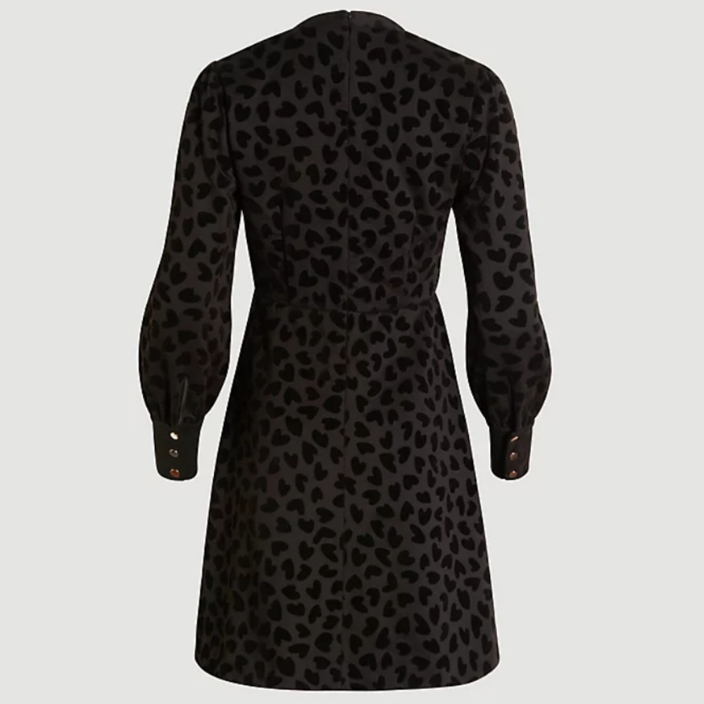 New Ann Taylor Heart Velvet Mock Neck Flare Dress - Picture 13 of 14